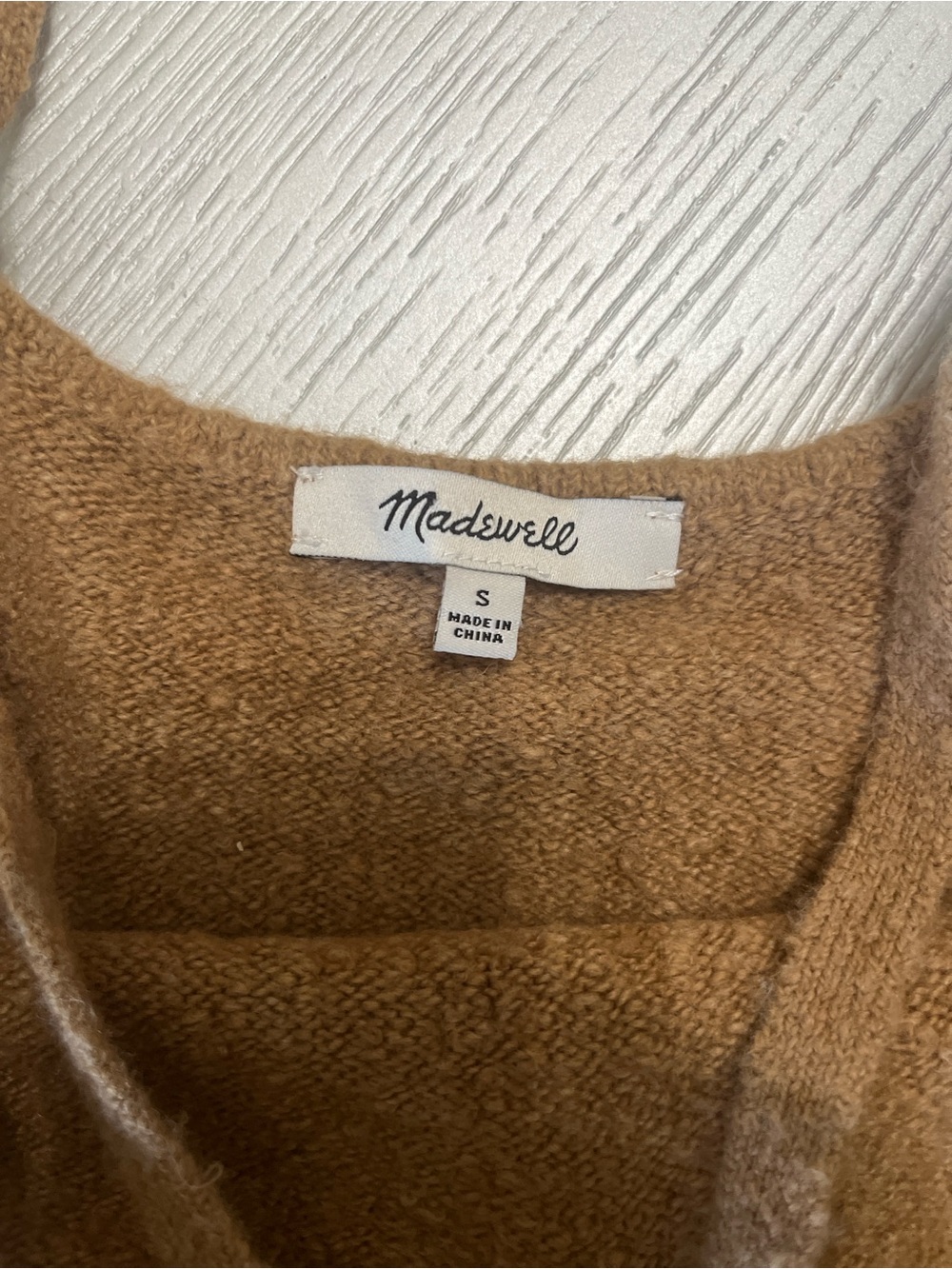 Madewell Cropped Y2K v-neck knit top quiet luxury camel brown Size small - Picture 5 of 5